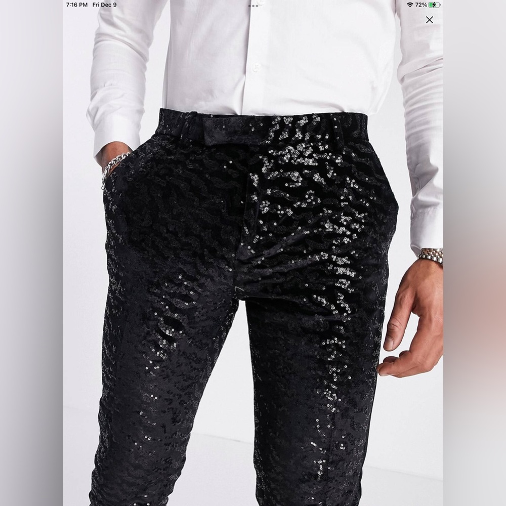 Sequin Tuxedo Pant From ASOS Brand New